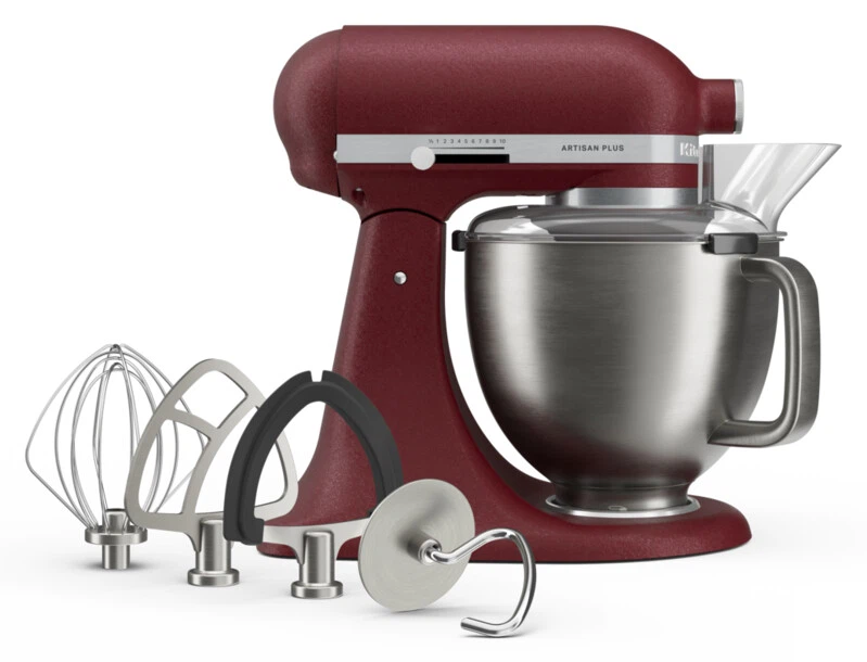 KitchenAid 4,8 L 5KSM50 Artisan Plus Küchenmaschine Allrounderset mit Gemüseschneider + Fleischwolf + Spritzgebäckvorsatz-Sun dried tomato (Getrocknete Tomate)