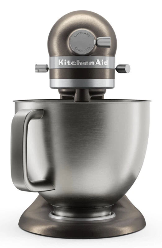 KitchenAid 4,7 L 5KSM50 Artisan Plus Küchenmaschine Breadlover mit Messerschmidt Getreidemühlenvorsatz + Brotbackschüssel-Iron ore (Bronze)