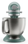 KitchenAid 4,7 L 5KSM50 Artisan Plus Küchenmaschine Breadlover mit Messerschmidt Getreidemühlenvorsatz + Brotbackschüssel-Mint Julep