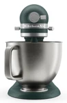KitchenAid 4,7 L 5KSM50 Artisan Plus Küchenmaschine Breadlover mit Messerschmidt Getreidemühlenvorsatz + Brotbackschüssel-Pebbled Palm