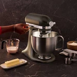 KitchenAid 4,7 L 5KSM50 Artisan Plus Küchenmaschine Breadlover mit Messerschmidt Getreidemühlenvorsatz + Brotbackschüssel-Iron ore (Bronze)