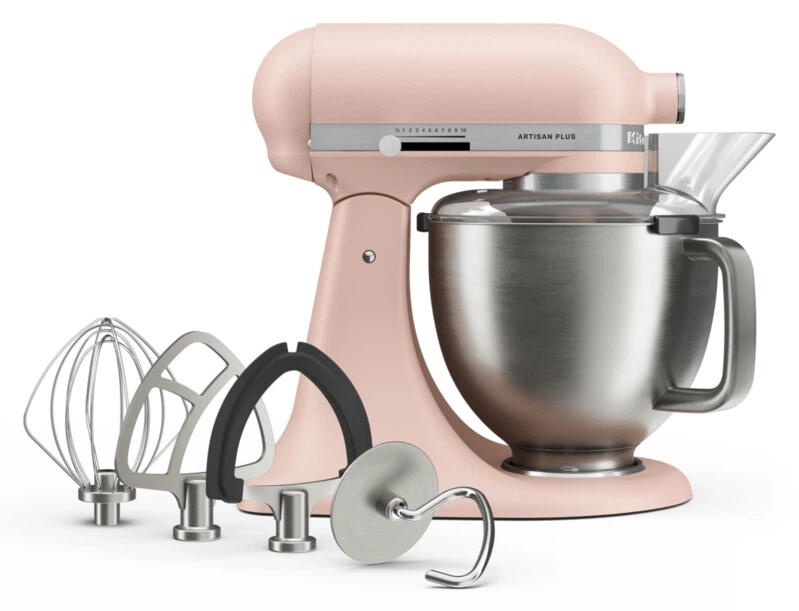 KitchenAid 4,7 L 5KSM50 Artisan Plus Küchenmaschine Icelover mit Eiszubereiter-Feather Pink