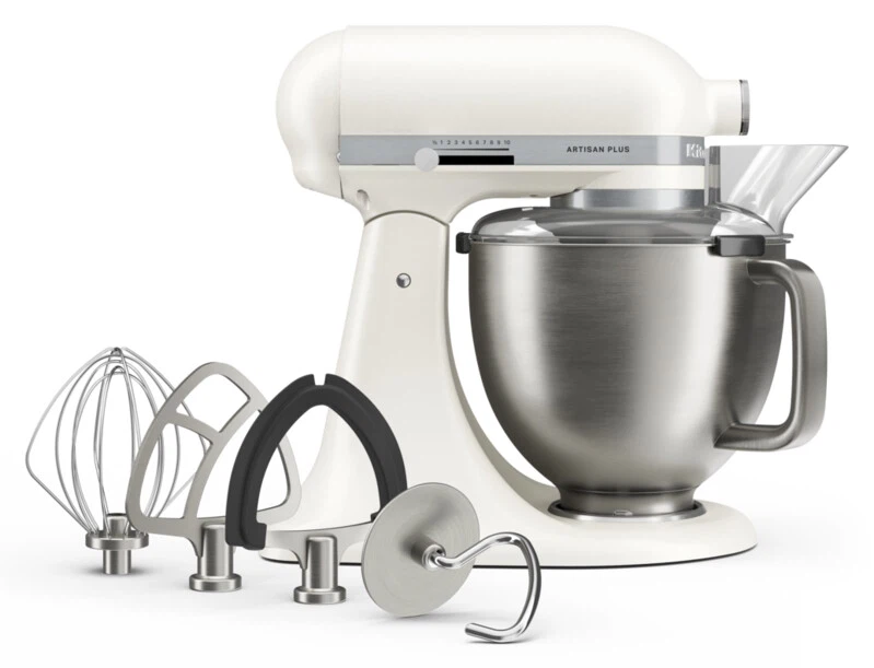 KitchenAid 4,7 L 5KSM50 Artisan Plus Küchenmaschine Pastalover mit 3-in-1 Nudelvorsatz-Porcelain White