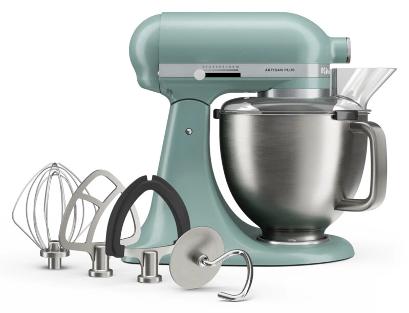 KitchenAid 4,7 L 5KSM50 Artisan Plus Küchenmaschine Pastalover mit 3-in-1 Nudelvorsatz-Mint Julep