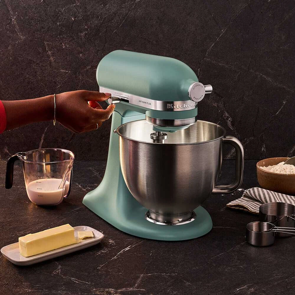 KitchenAid 4,7 L 5KSM50 Artisan Plus Küchenmaschine Pastalover mit 3-in-1 Nudelvorsatz-Mint Julep