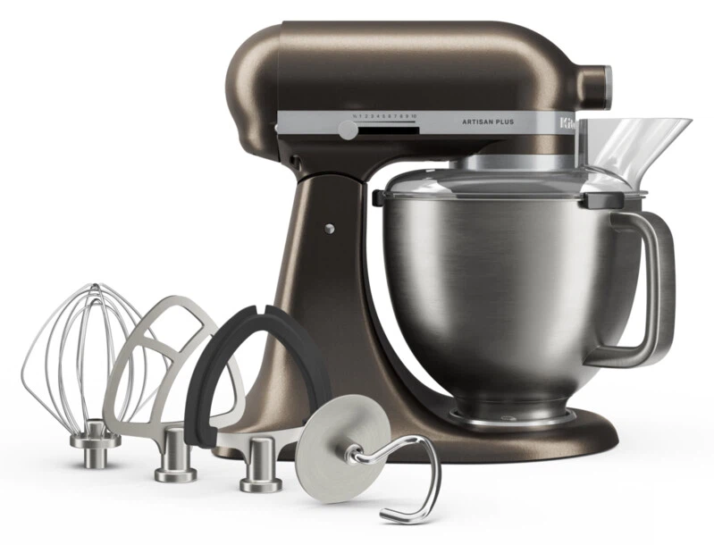 KitchenAid 4,7 L 5KSM50 Artisan Plus Küchenmaschine Pastalover mit 3-in-1 Nudelvorsatz-Iron ore (Bronze)