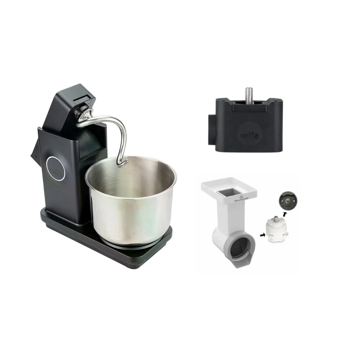 WILFA Küchenmaschine PROBAKER TIMER NXT schwarz + Tool Adapter + Gemüseschneider-Default Title