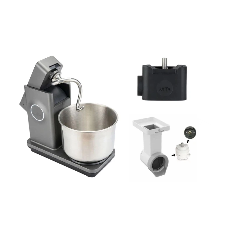 WILFA Küchenmaschine PROBAKER TIMER NXT grau + Tool Adapter + Gemüseschneider-Default Title