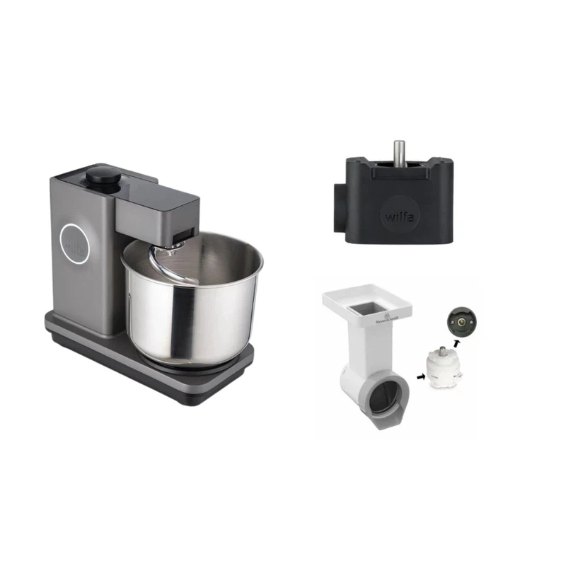 WILFA Küchenmaschine PROBAKER V2 grau + Tool Adapter + Gemüseschneider-Default Title