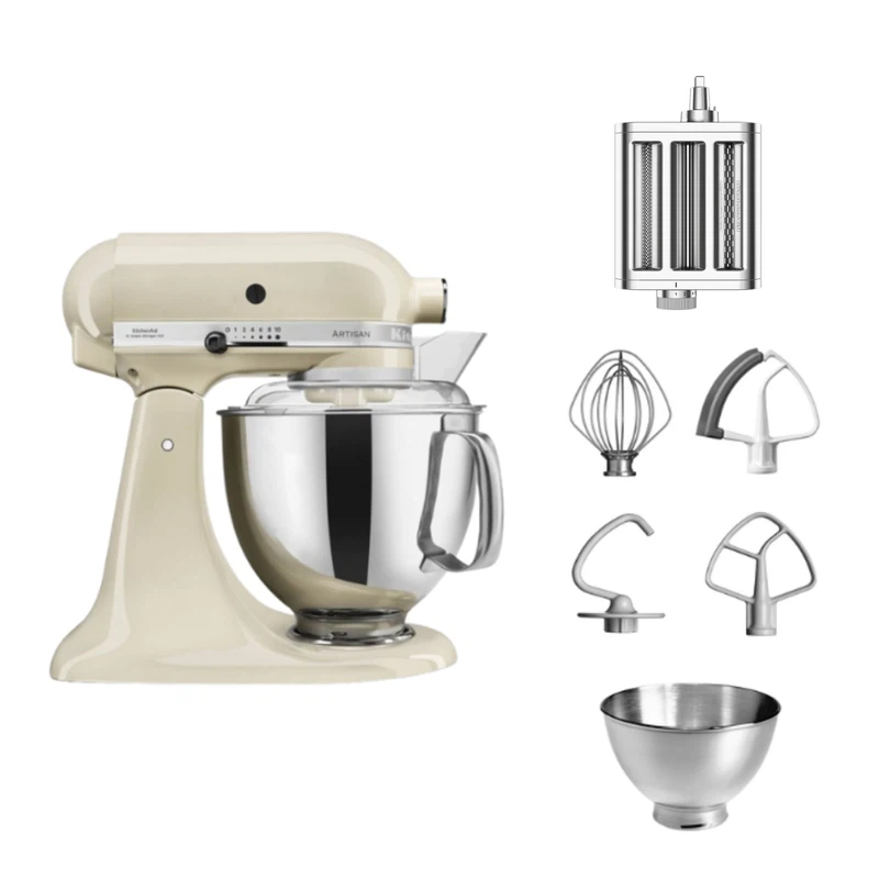 KitchenAid 4,8 L 5KSM175 Artisan Küchenmaschine Pastalover mit 3-in-1 Nudelvorsatz-Crème