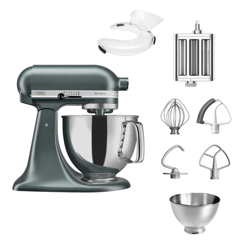 KitchenAid 4,8 L 5KSM175 Artisan Küchenmaschine Pastalover mit 3-in-1 Nudelvorsatz-Juniper (Wacholder)