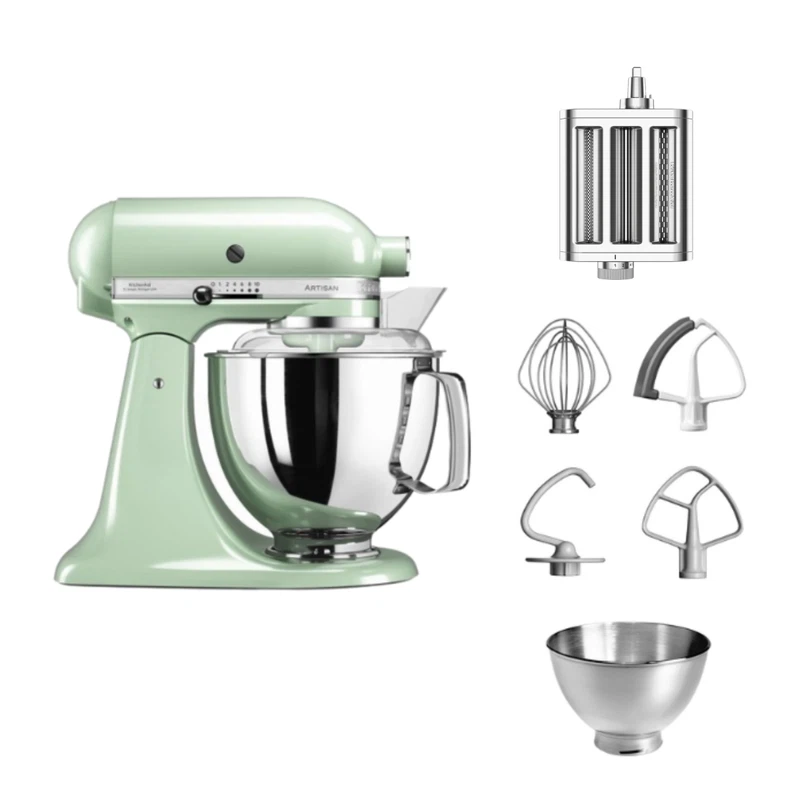 KitchenAid 4,8 L 5KSM175 Artisan Küchenmaschine Pastalover mit 3-in-1 Nudelvorsatz-Pistazie