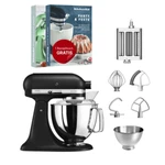 KitchenAid 4,8 L 5KSM175 Artisan Küchenmaschine Pastalover mit 3-in-1 Nudelvorsatz-Gusseisen Schwarz
