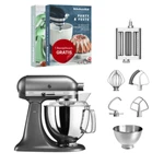 KitchenAid 4,8 L 5KSM175 Artisan Küchenmaschine Pastalover mit 3-in-1 Nudelvorsatz-Medaillon Silber