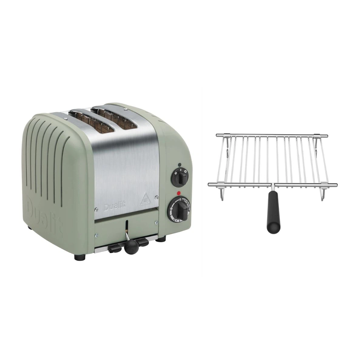 Dualit Toaster Paket 1, 2er Toaster mit Brötchenaufsatz-Sage green