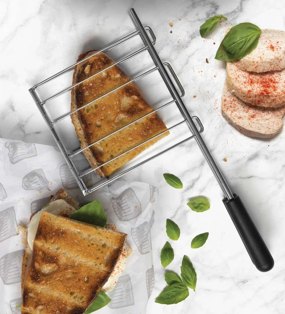 Dualit Toaster Paket 3, 2er Toaster mit zwei Sandwichzangen und Brötchenaufsatz-Sage green