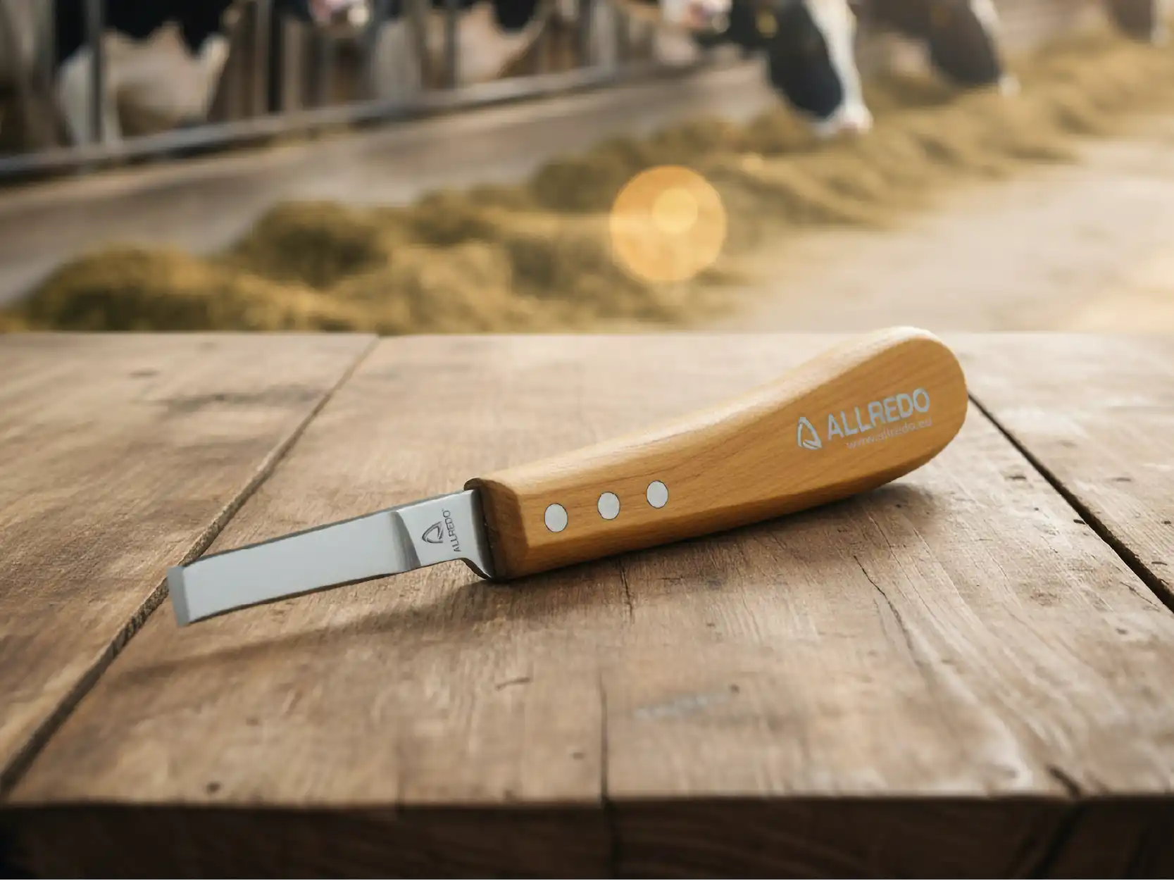 Klauenmesser mit Holzgriff und Klinge für die professionelle Klauenpflege
