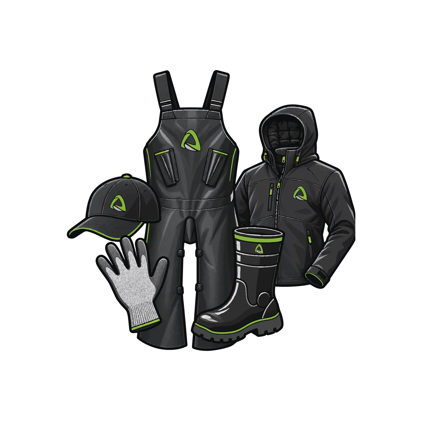 Vêtements de travail, tabliers, gants et produits de protection pour pareurs professionnels