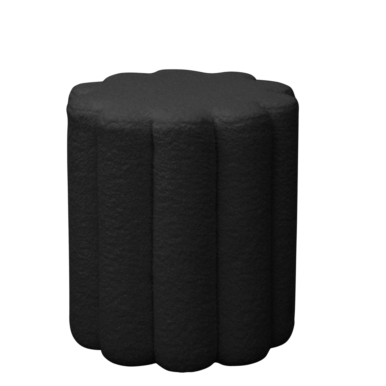 B-Ware SVITA DAHLIA Hocker Pouf Schminkhocker Ottomane Teddyboucle Flur Schwarz