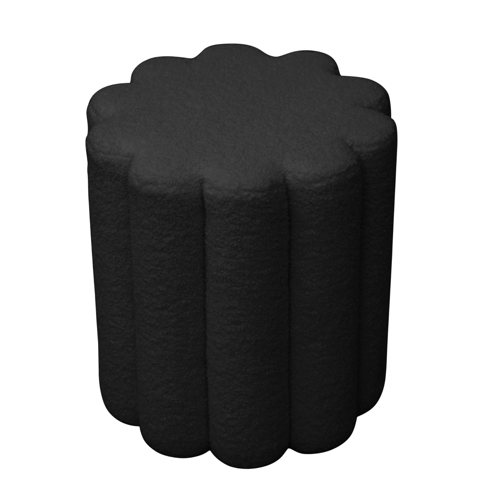 B-Ware SVITA DAHLIA Hocker Pouf Schminkhocker Ottomane Teddyboucle Flur Schwarz