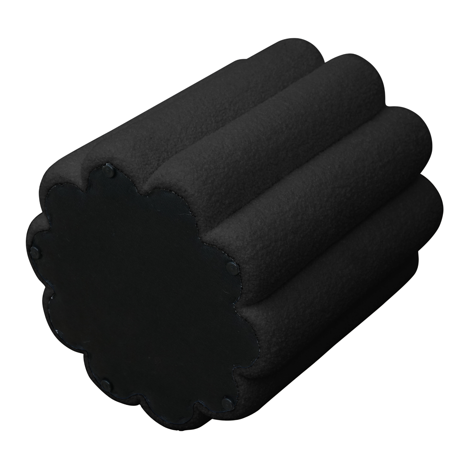 B-Ware SVITA DAHLIA Hocker Pouf Schminkhocker Ottomane Teddyboucle Flur Schwarz