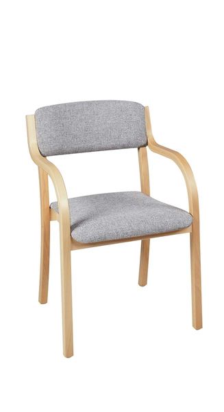Stuhl JAN mit Armlehne, Sitz und Rücken gepolstert