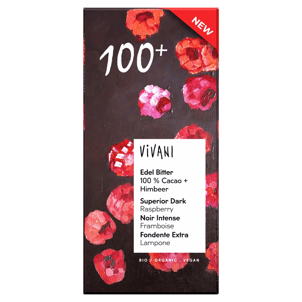 VIVANI Edel Bitter 100 % Cacao + Himbeer