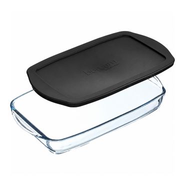 Pasabahce Borcam Bake&Keep Rechteckige Auflaufform mit Kunststoffdeckel 1,95L