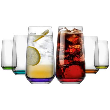 LAV Lal Transparent Rainbow Longdrinkgläser - 480 ml (16 1/4 oz)