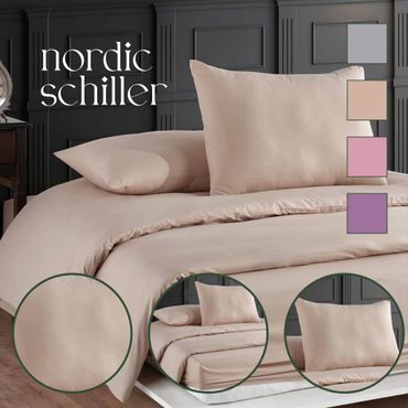 Nordic Schiller Bettwäsche-Set – 100% Baumwolle-Einzelperson, Farbe: Beige