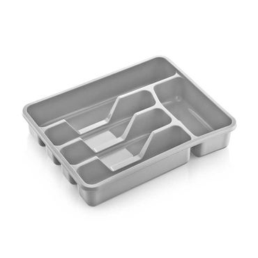 Besteckkasten grau 38.5 x 31 x 7 cm, Farbe: Grau
