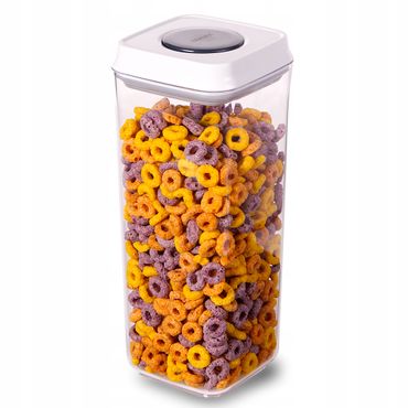 CRALEX Nesta quadratische Lebensmittelbehälter, (900 ml / 1,2 l / 1,7 l), Volumen: 1700ml, Farbe: Weiß