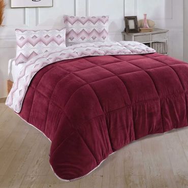 Nordic Schiller Wellsoft 4-Jahreszeiten Doppelseitige Bettdecke - Kirschrot, Maße (Breite x Länge): 195 cm x 215 cm
