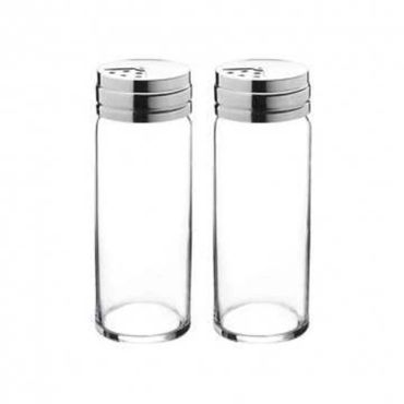 Pasabahce Basic 2er Salz- & Pfefferstreuer 240 ml - Glasbehälter mit Edelstahldeckel