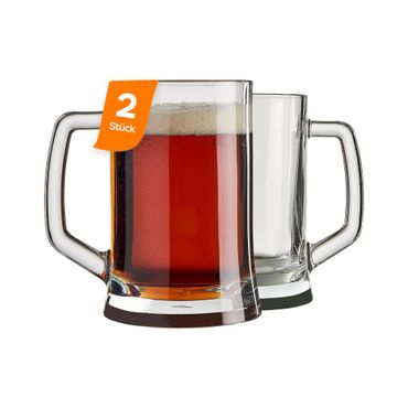 Pasabahce Pub Bierglas 500 ml - Klares Glas mit Henkel