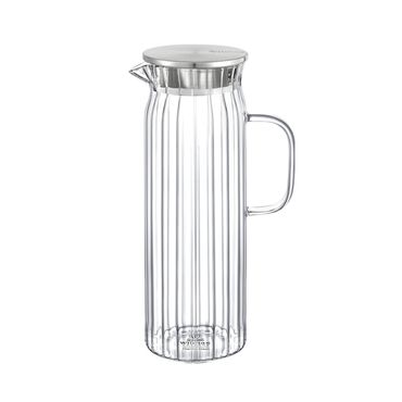 Wilmax Karaffe 1500 ml Thermoglas mit Edelstahl Deckel Transparent WL-888220/A, Volumen: 1500ml
