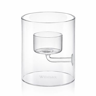 Wilmax Teelichthalter 9 cm Glas Transparent WL-888904/A