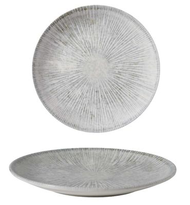 GÜRAL Arnim EO Professional Flacher Teller, Porzellan, Ø 21cm, grau