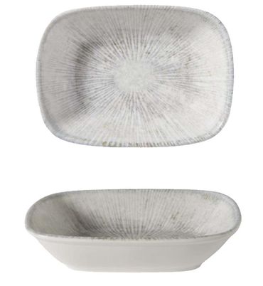 GÜRAL Arnim EO Professional Schale, Bone Porzellan, rechteckig, tief, 17x12cm, creme