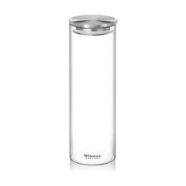 Wilmax Vorratsglas 2000 ml mit Edelstahl Deckel Transparent WL-888520/A, Volumen: 2000ml