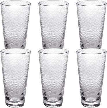 Wilmax Hammered Tumbler 450 ml Borosilikatglas Transparent WL-888630/A, Volumen: 320ml
