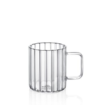Wilmax Glas mit Henkel 550 ml Borosilikatglas WL-888618/A, Volumen: 400ml