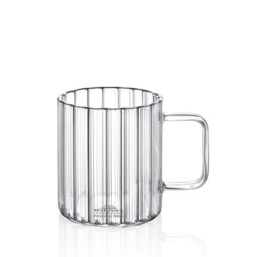 Wilmax Glas mit Henkel 550 ml Borosilikatglas WL-888618/A, Volumen: 550ml