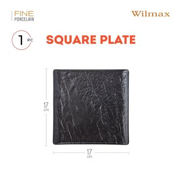 Wilmax Quadratischer Teller SlateStone Schwarz 17 x 17 cm Porzellan WL-661105/A
