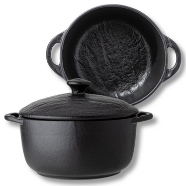 Wilmax Topf mit Deckel SlateStone Schwarz 600 ml Porzellan WL-661140/A