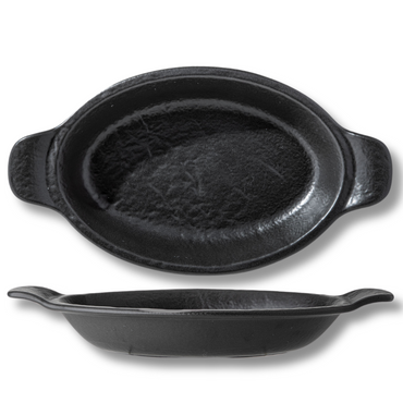 Wilmax Ovale Auflaufform SlateStone Schwarz 28 x 16 cm 500 ml Porzellan WL-661146/A