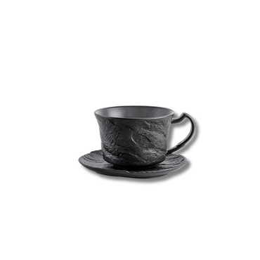Wilmax Espressotasse mit Untertasse SlateStone Schwarz 75 ml Porzellan WL-661149/AB