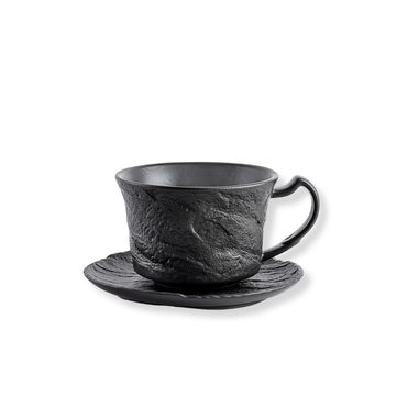 Wilmax Teetasse mit Untertasse SlateStone Schwarz 180 ml Porzellan WL-661151/AB