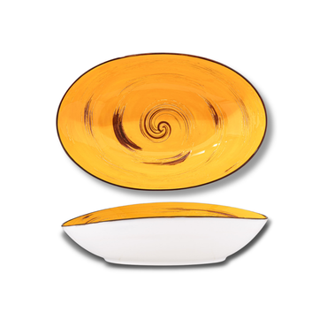 Wilmax Schale oval 25 cm Gelb Porzellan WL-669440/A