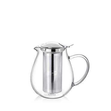 Wilmax Teekanne 600 ml Thermoglas Edelstahlfilter WL-888801/A